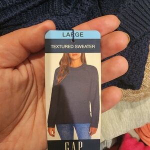 GAP Women's Deep Blue Textured Sweater Large NWT